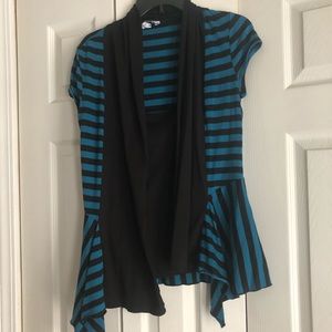 Shirt with faux cardi attached